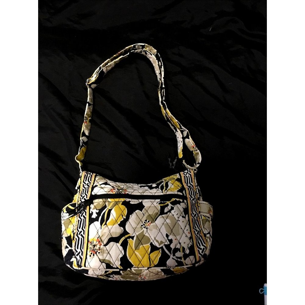 Vera Bradley Hipster Dogwood Bag Purse Cross-body Yellow Grey Black Brown Cream